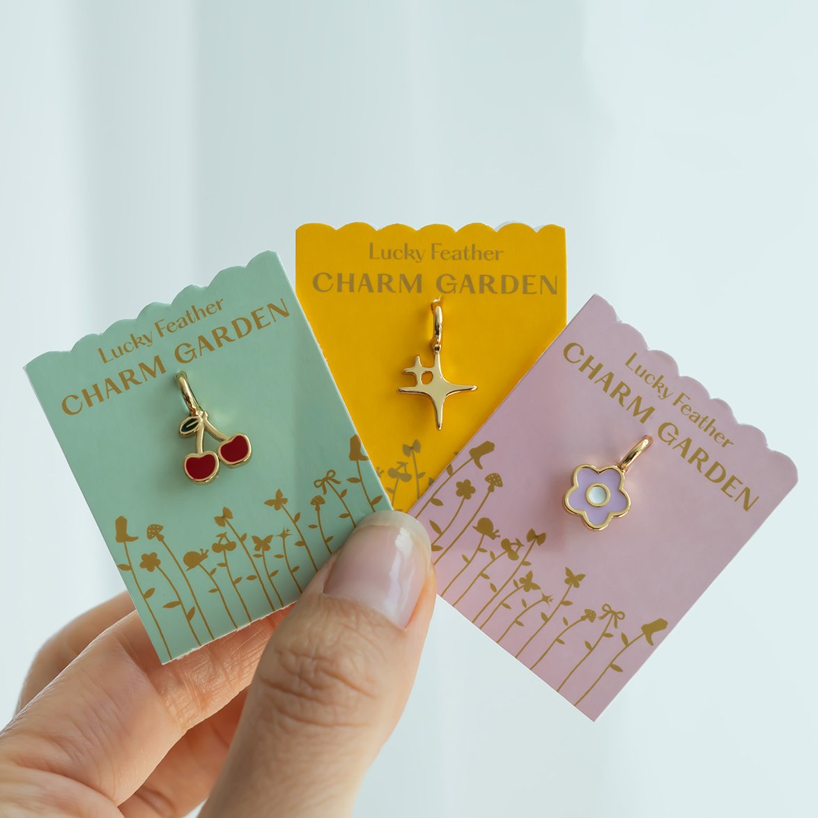 heart　秋色マルチストーン　ロング14kgfチャーム 14kgfcom - Etsy