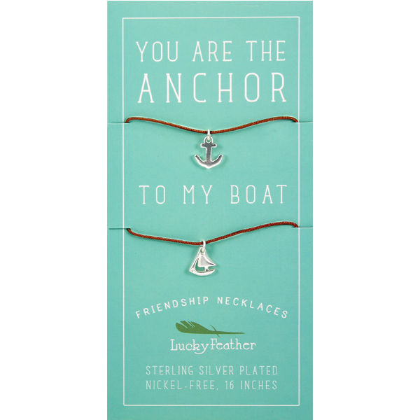 Friendship Necklace - Silver - ANCHOR/BOAT - 4 pk