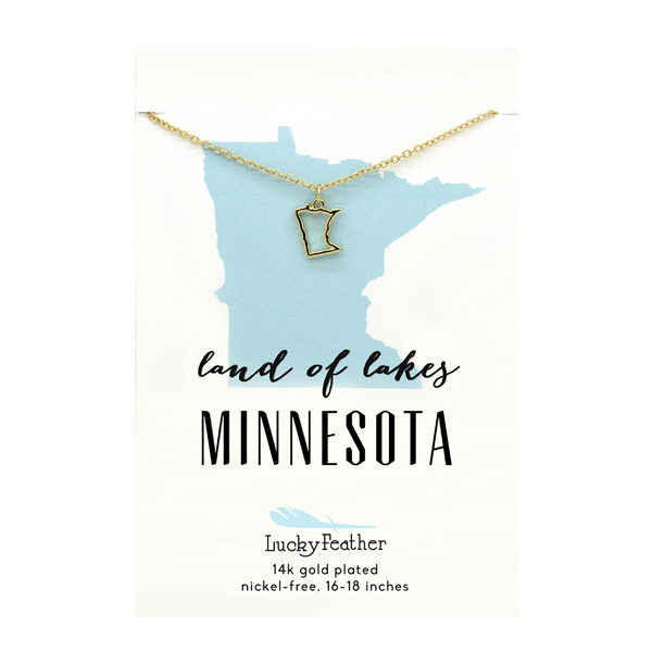State Necklace- Gold - Minnesota - 4PK