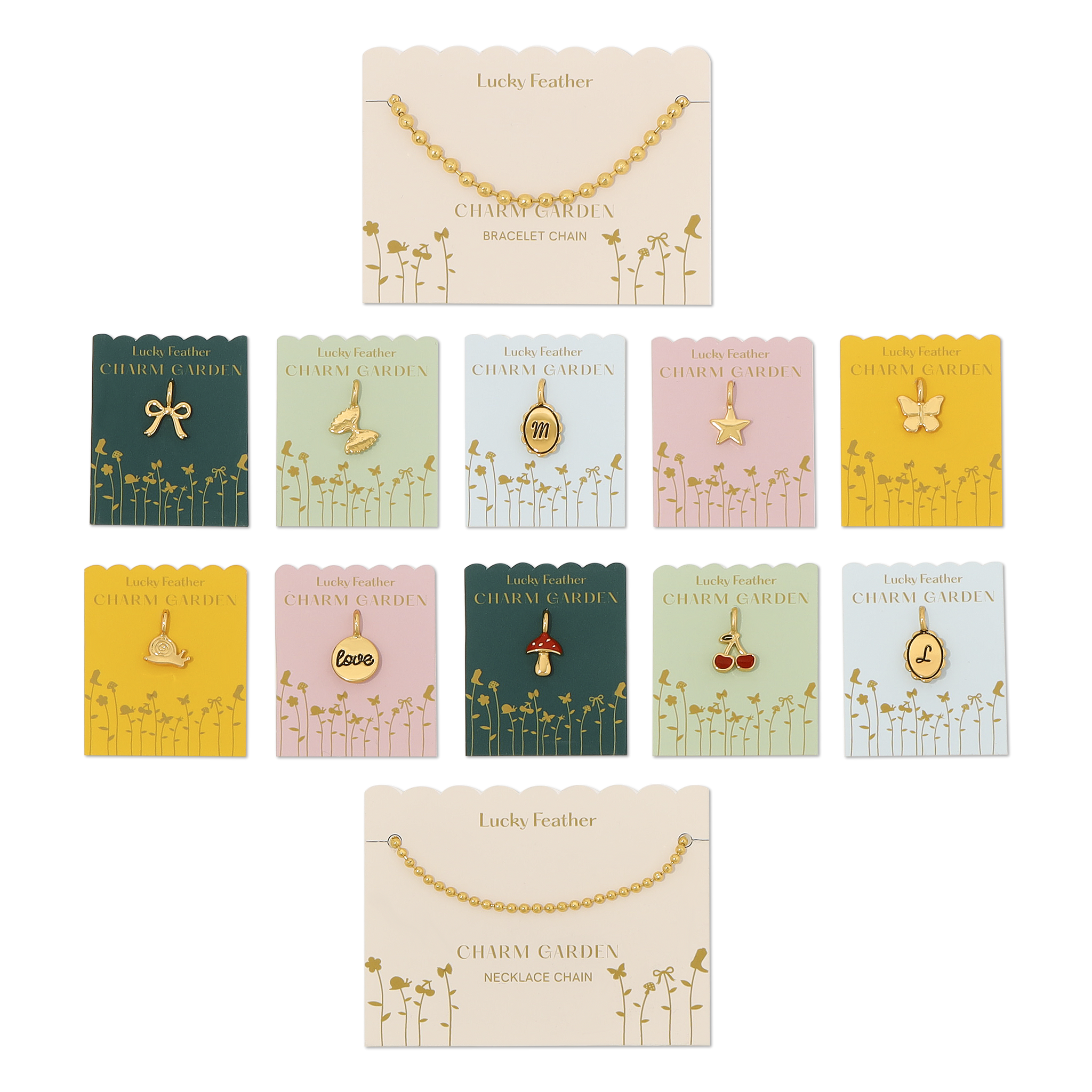 Charm Garden Gold Bundle - 4 pc each: ABCDJKLMPRST + 16