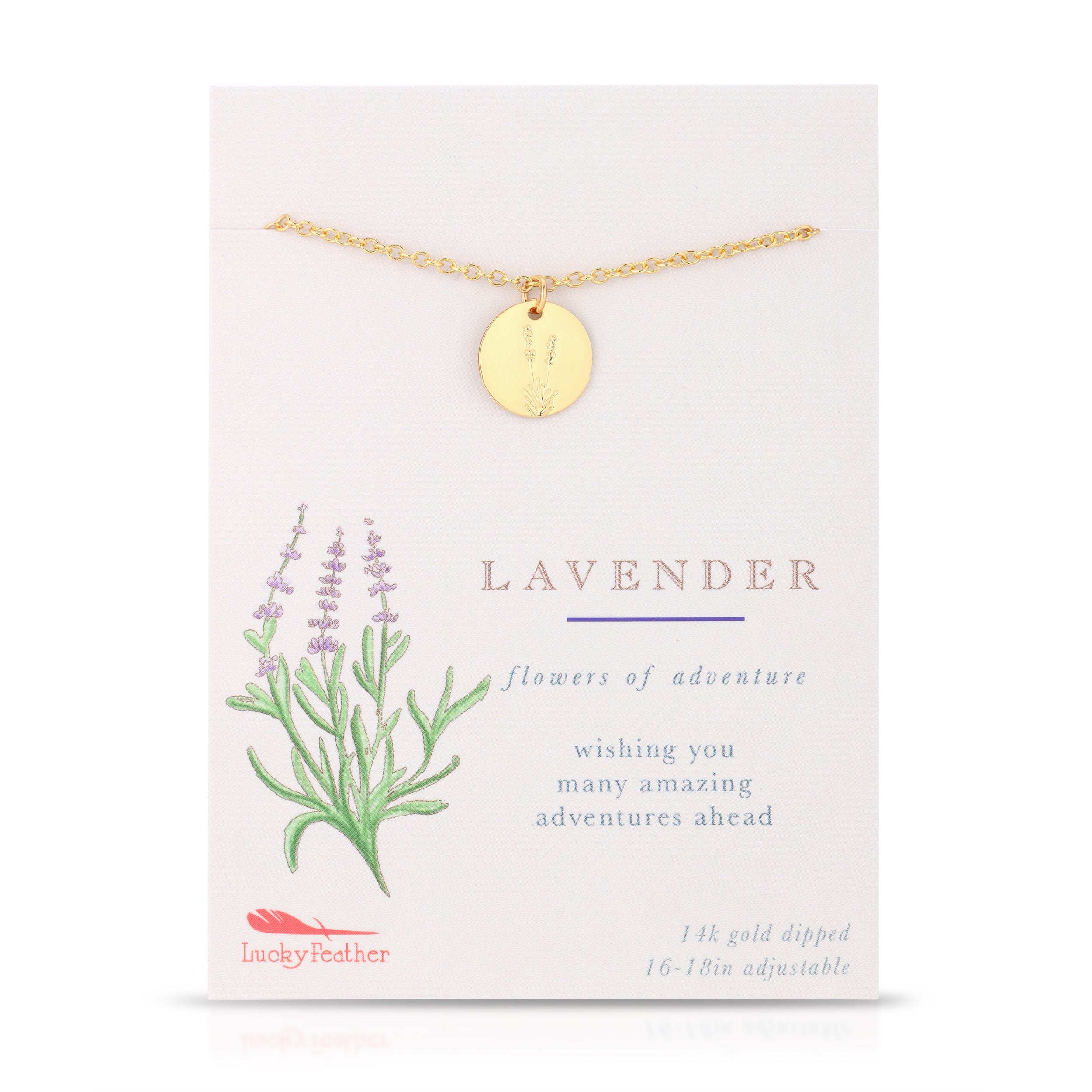 lavender flower necklace Botanical Necklace