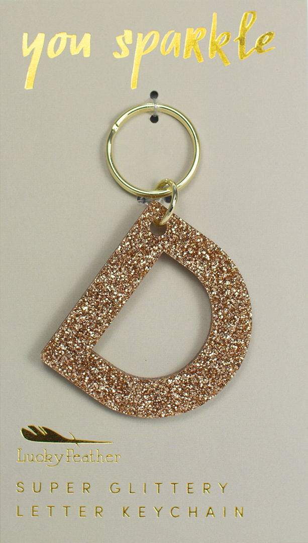 Glitter Keychain - Letter - I