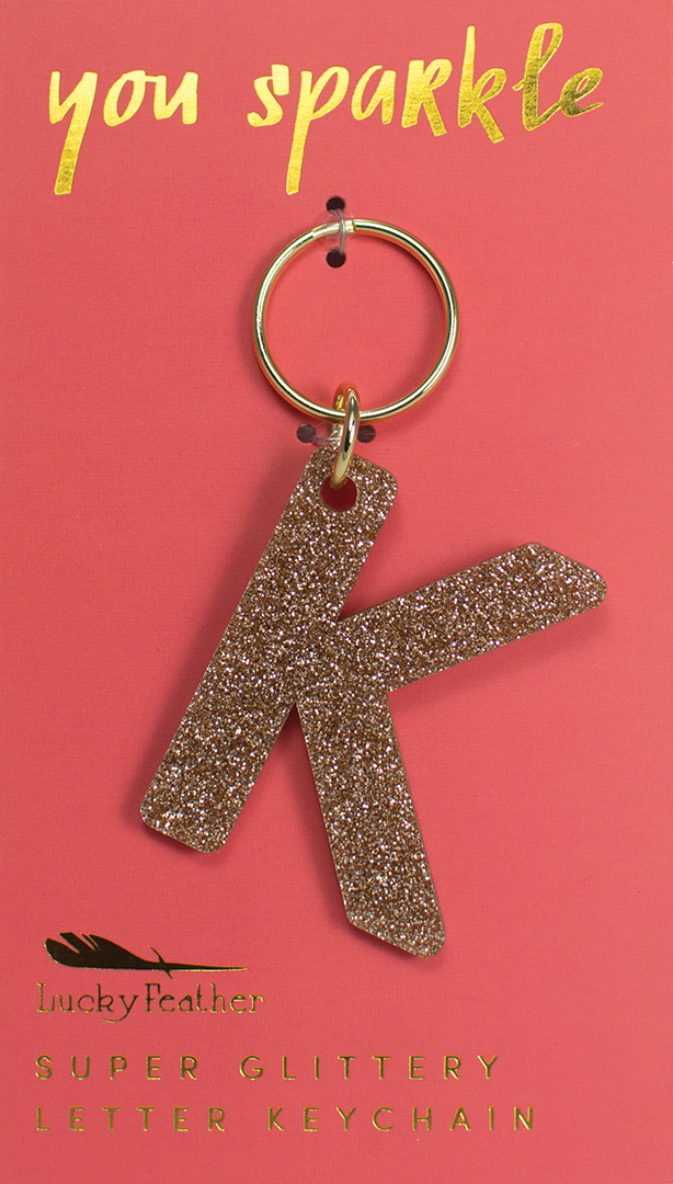 Glitter Keychain Letter K