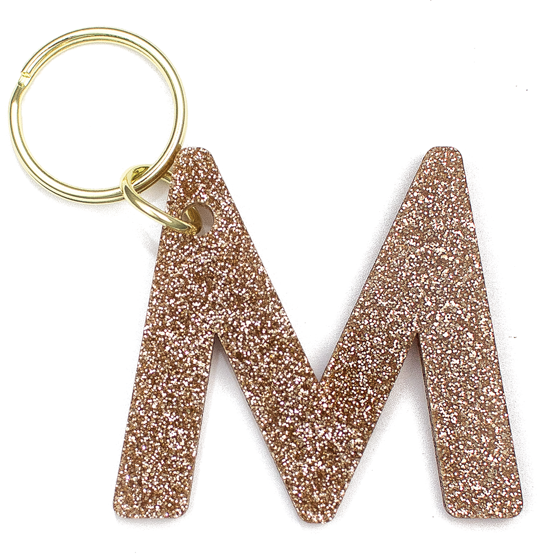 Lucky Feather - Glitter Keychain - Letter - A