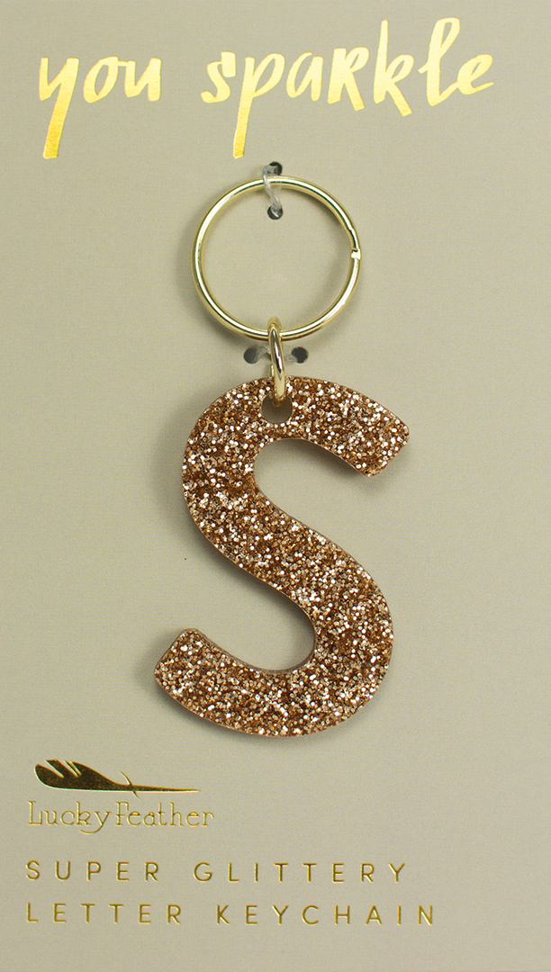 Glitter Keychain Letter S