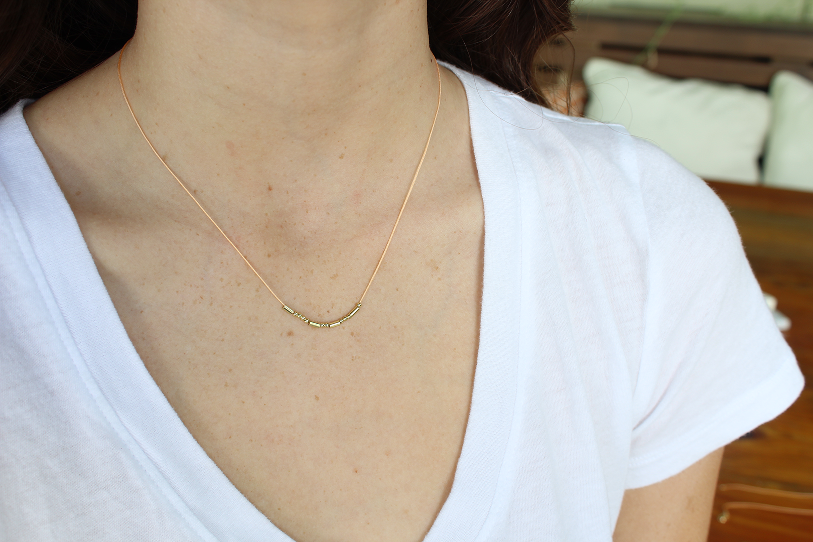 Lucky feather deals morse code necklace