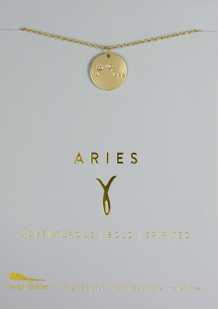 Aries 14k gold necklace online